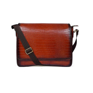 Unisex Brown Leather <b>Messenger</b> <b>Bag</b> Big Size Crossbody Shoulder Satchel <b>for</b> <b>Men</b> and Women <b>for</b> Office Work and Carrying Laptop - Product Image 5