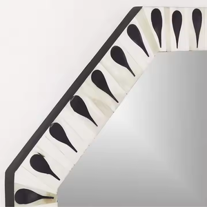 Miroir mural de salle de bain décoratif fait à la main personnalisé style rustique incrustation d'os meilleure qualité par artisanat en croissant - Product Image 4