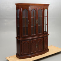 Vitrines de salon en acajou massif antique, portes en verre transparent, forme trapézoïdale, couleur personnalisée, meubles pour la maison