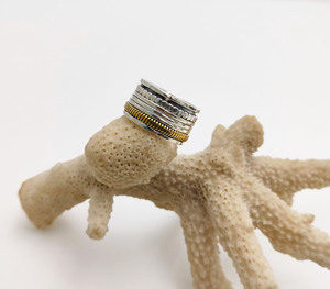 Venta caliente hecho a mano 925 plata esterlina lindo Spinner banda anillos mujeres bisel ajuste Anti-ansiedad boda fiesta joyería - Product Image 2