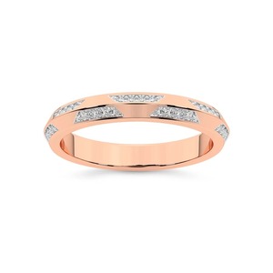 Bague large unique en diamants de laboratoire 0,17 ct TW en or massif 14 carats, couleur FG, clarté VS, 28 diamants, très demandée - Product Image 3