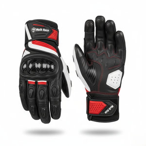 Guantes de Motocicleta de Cuero Certificados, Estilo Carreras, Protección Completa, Cuero Vacuno Resistente, Proveedor al por Mayor - Product Image 3