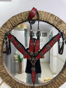 Kaamkaaj Juego de Arreos para Caballo de Cuero Genuino Estilo Western, con Estampado de Cocodrilo, Cabezada y Pechopetral, Cierre de Hebilla, Personalizable - Product Image 4