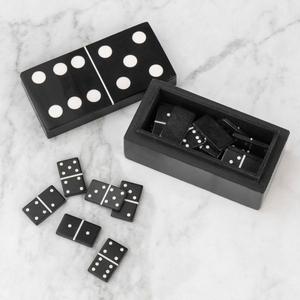 Jeu de dominos et de dés sur le thème noir, boîte de jeu personnalisable en bois, jeux d'intérieur et de pique-nique, accessoires, idées cadeaux - Product Image 1