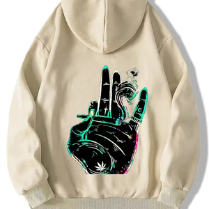 เสื้อฮู้ดแบบสวมหัวสำหรับผู้ชายเสื้อมีฮู้ดแบบสวมหัวมี400gsm 100% ผ้าฝ้ายสีทึบพิมพ์ลาย - Product Image 2