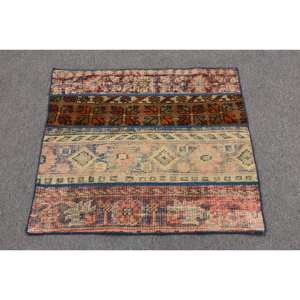 พรมขนสัตว์สีเบจแบบ3ft 2.6 x แบบแฮนด์เมดพรมด้านข้างสไตล์ตุรกีดีไซน์แบบเย็บปะติดปะต่อกันสำหรับห้องนั่งเล่นหรือห้องโถง - Product Image 3