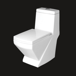 Bon marché, articles sanitaires de salle de bain en céramique monobloc blanche avec cuvette à double chasse intégrée, drainage en S monté au sol - Product Image 4