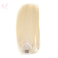 Extensions de queue de cheval à clipser en cheveux humains Remy, ondulés profonds, style afro, avec double trame machine, pour femmes