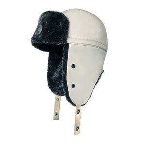 Shark Anatolia Canvas Winter Trapper for <b>Hat</b> Removable Face Mask Ear Cap 100% Cotton Breathable Wind Protection Light Beige - Product Image 4