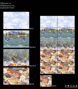 Durabilidad Industrial 300X450mm REVESTIMIENTO INTERIOR FLEXIBLE AZULEJOS DE PARED CERÁMICA Acabado superficial mate brillante Color duradero - Product Image 3