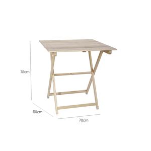 WELL HOME Mesa Auxiliar Plegable de Madera de Haya con Acabado Sin Barnizar 70x50x76 cm Mesa de Exterior - Product Image 3