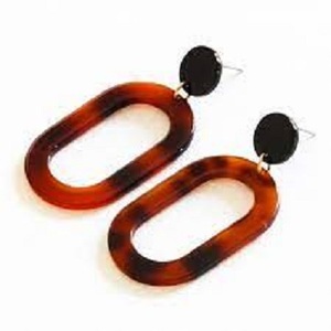 Boucles d'oreilles créoles transparentes en acrylique plaqué or, grandes et colorées, en acier inoxydable, tendance été Luoyan 2025 - Product Image 2