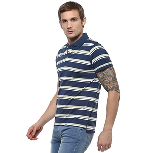 เสื้อยืดลายทางแขนสั้นเข้ารูปสำหรับผู้ชาย,เสื้อยืดแฟชั่นแบบเข้ารูปปรับแต่งได้จากบังกลาเทศ - Product Image 3