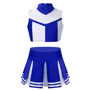 运动啦啦队女士制服定制聚酯制服2022新品低价板球啦啦队制服