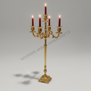 5 Arm Metal Candelabra Floor Standing <b>Candle</b> <b>Holder</b> <b>Gold</b> Aluminium Wedding Home Living Room Hotel Decoration Factory Wholesale - Product Image 3