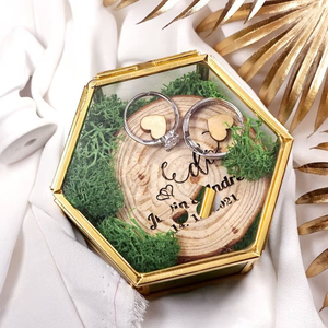 Style moderne Design le plus récent en métal et en verre de haute qualité verre transparent hexagone anneau et pendentif d'oreille boîte de rangement en verre - Product Image 5