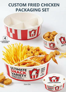 Boîte d'emballage pour <span class=keywords><strong>poulet</strong></span> frit en papier kraft écologique, logo personnalisé, boîte alimentaire pour café, restaurant, caja comida rápida - Product Image 6