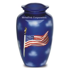 Urna clásica de cremación con estampado de bandera de EE. UU., estilo americano, cenizas funerarias para adultos, entierro de Metal, urnas decorativas para veteranos, fabricante de tarros - Product Image 4