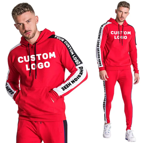 ชุดวอร์มสองชิ้นสำหรับวิ่งจ๊อกกิ้งชุดวอร์มสำหรับผู้ชายและผู้หญิงชุดออกกำลังกายผ้าฝ้าย100% รวมถึงกางเกงขาสั้นระบายอากาศได้ดีโลโก้ที่กำหนดเอง - Product Image 1