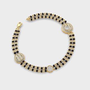 กำไลข้อมือหรูหรา Dual Halo Mangal Sutra Kada ได้รับการรับรองจาก IGI ประดับเพชรที่เพาะเลี้ยงในห้องปฏิบัติการ ชุบโรเดียม ทอง 9KT สีเหลือง / ขาว / โรสโกลด์ - Product Image 5