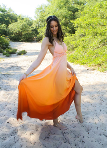 ชุดเดรสยาวถึงพื้นคอวีสำหรับผู้หญิง,ชุดชายหาดโชว์หลังแขนกุดสุดเซ็กซี่ - Product Image 4