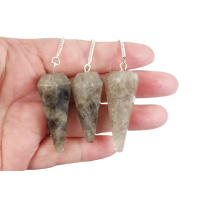 ลูกตุ้มควอทซ์สโมคกี้หินอัญมณีทรงกรวยเหลี่ยมเพชรพลอยเพื่อการรักษา - Product Image 4