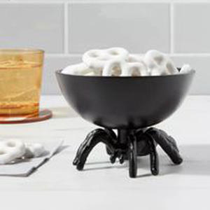 Round Creepy & Cute Aluminium <b>Black</b> Bowl Bat in Side Halloween Party Centre Piece Artisans <b>Canister</b> Gifts Accessories - Product Image 4