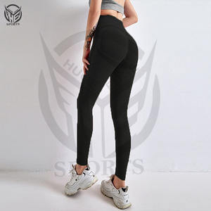 Leggings de Yoga Personalizados de Tela Suave y Sólida para Mujer, Cintura Alta, Nailon, Atléticos, Ligeros, de Secado Rápido, Tallas Grandes, OEM, para Gimnasio, Fitness y Entrenamiento - Product Image 5