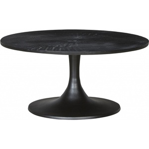 Mesa de centro moderna de Aluminio acabado negro mate mesa de centro redonda de baja altura para sala de estar Rom y dormitorio - Product Image 2