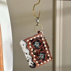 Monedero de cuero genuino para mujer, monedero de cuero de vaca con cremallera, Mini tarjetero, billetera - Product Image 2