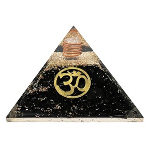 La mejor calidad pulido Shungite piedra preciosa orgón pirámide OM Logo ecológico decorativo vacaciones decoración Navidad al por mayor - Product Image 3