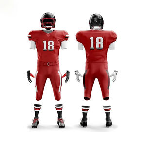 ชุดยูนิฟอร์มอเมริกันฟุตบอลคุณภาพสูง OEM ผลิตจากโพลีเอสเตอร์ 100% สีพื้น ระบายอากาศได้ดี มีไซส์พลัส แขนสั้น - Product Image 4