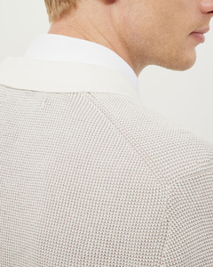 เสื้อโปโลเข้ารูปสำหรับผู้ชายผ้าฝ้ายสีเทาอ่อนระบายอากาศได้ดีมีซิป/กระดุมมี100% - Product Image 5