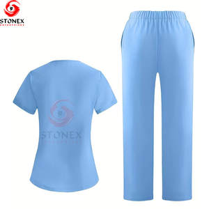 Uniforme d'infirmière unisexe en tricot de spandex de haute qualité avec poches, OEM personnalisé, uniformes d'hôpital, détection des aiguilles - Product Image 2