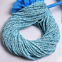 Pierre précieuse Larimar à facettes naturelles en gros 2mm 3mm 4mm Larimar pierre à facettes en vrac minuscules perles à facettes pour la fabrication de bijoux