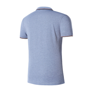 Polo décontracté unisexe grande taille pour homme en polyester à manches courtes en tissu tricoté imprimé uni avec décoration boutonnée teint uni - Product Image 3