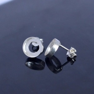 925 argent Sterling rond boucle d'oreille montage 3x3 à 30x30mm lunette tasse pousser arrière goujon réglage bijoux faits à la main bijoux cadeau pour maman - Product Image 6