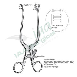 ชุดเครื่องมือผ่าตัดแบบยืดหดได้ Weitlaner ทำจากสแตนเลสสตีล คุณภาพสูง ใช้ซ้ำได้ เหมาะสำหรับการผ่าตัดทั่วไป - Product Image 5
