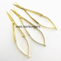 Ciseaux à ressort pour manucure plaqués or, extra-affûtés, droits/courbes, micro-ciseaux pour cuticules, pour la coupe des sourcils