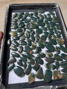 Gema de Ágata Verde Suelta de Alta Calidad Grado AAA, Marca MH GEMS, Cabujón de Piedra de Sangre Natural, Certificado por Terceros, Curativa - Product Image 2