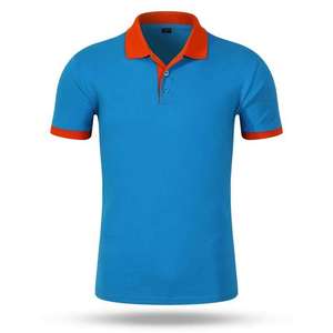 Polo promotionnel unisexe noir de haute qualité avec col rouge, manches courtes, conçu et fabriqué au Pakistan - Product Image 4