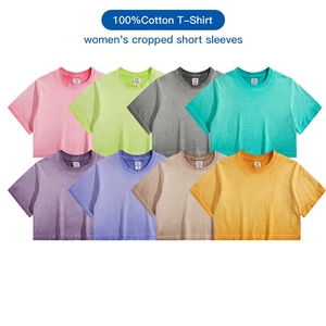 Top corto personalizado para mujer, camiseta estampada para verano para mujer, camiseta Vintage corta ácida, camiseta sin mangas, Camiseta holgada de algodón recortada para mujer - Product Image 6