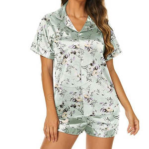 Ensemble de vêtements de nuit pour dames Ensemble short à manches courtes avec taille élastique Combinaison de nuit 2 pièces pour femmes - Product Image 2