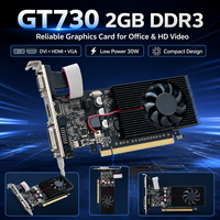 Nouvelle carte graphique pour ordinateur de bureau GT730 2 Go DDR3 64 bits à profil bas pour DVI VGA