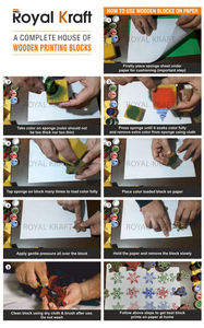 Blocs de bois de motif d'arbre de Noël uniques avec des timbres d'impression fantaisie Produit décoratif de Noël - Product Image 4