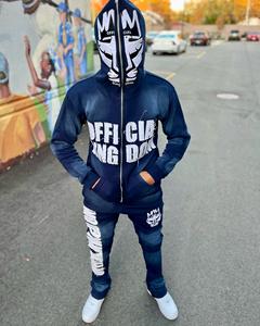 Sweatshirts à capuche personnalisés pour hommes Survêtements vintage délavés à l'acide de haute qualité Combinaisons de survêtement délavées à l'acide Ensemble pantalons de survêtement et sweat à capuche pour hommes - Product Image 2