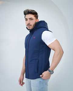 เสื้อแจ็กเก็ตแขนกุดขนเป็ดหนากันลมมีฮู้ดสำหรับผู้ชายฤดูหนาวออกแบบได้ตามต้องการ - Product Image 3