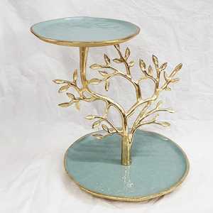 Bol de service rond en métal décoratif le plus luxueux avec bol de service à base de designer en or pour décor de fête et d'événement - Product Image 5