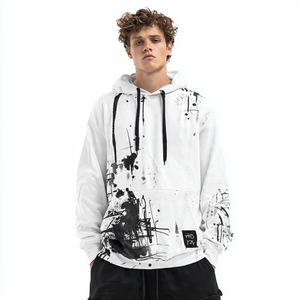 Sweat à capuche oversize en molleton délavé à l'acide pour homme - Streetwear écologique - Product Image 5