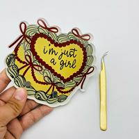 Ubin bulu mata akrilik kustom berkelanjutan terbaru hanya i m bulu mata perempuan desain bunga hati grosir alat bulu mata